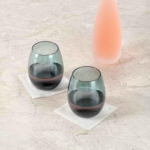 Restaurantware-Vetri 15 Ounce Wine Glasses, 6 Dishwashable Stemless Wine Glasses - No Lead, Durable, Blue Glass Stemware, For Home, Bar, Or Restaurant, Serve Merlot, Chardonnay, Or Bordeaux by Restaurantware - Image 4