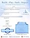 BABESIDE Baby Doll Crib Set for 18 Inch Dolls, Foldable Baby Doll Bed Playpen Toy Crib with Storage Bag for Reborn Baby Doll Accessories, Blue Babydoll Pack and Play