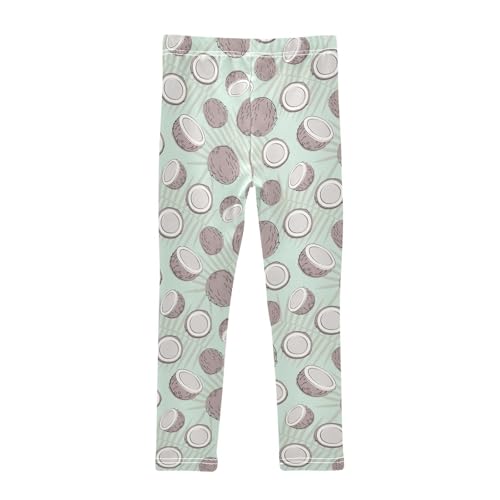 Coconut in Flat Style Girls Leggings,Workout Leggings for Girls Toddler Athletic Leggings Size for 3-10T2