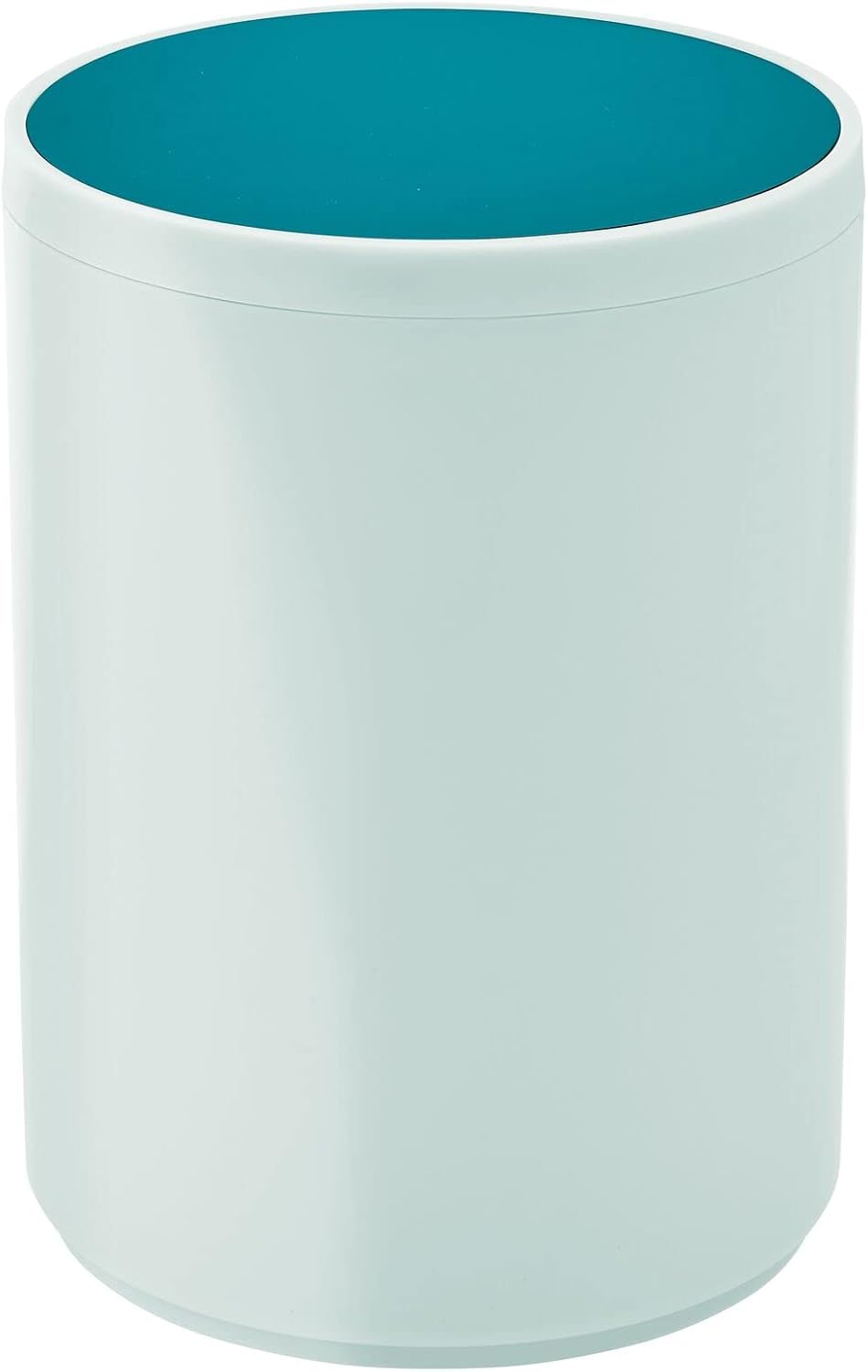 mDesign Swing Lid Bathroom Bin Small Round Rubbish Bin for Bathroom