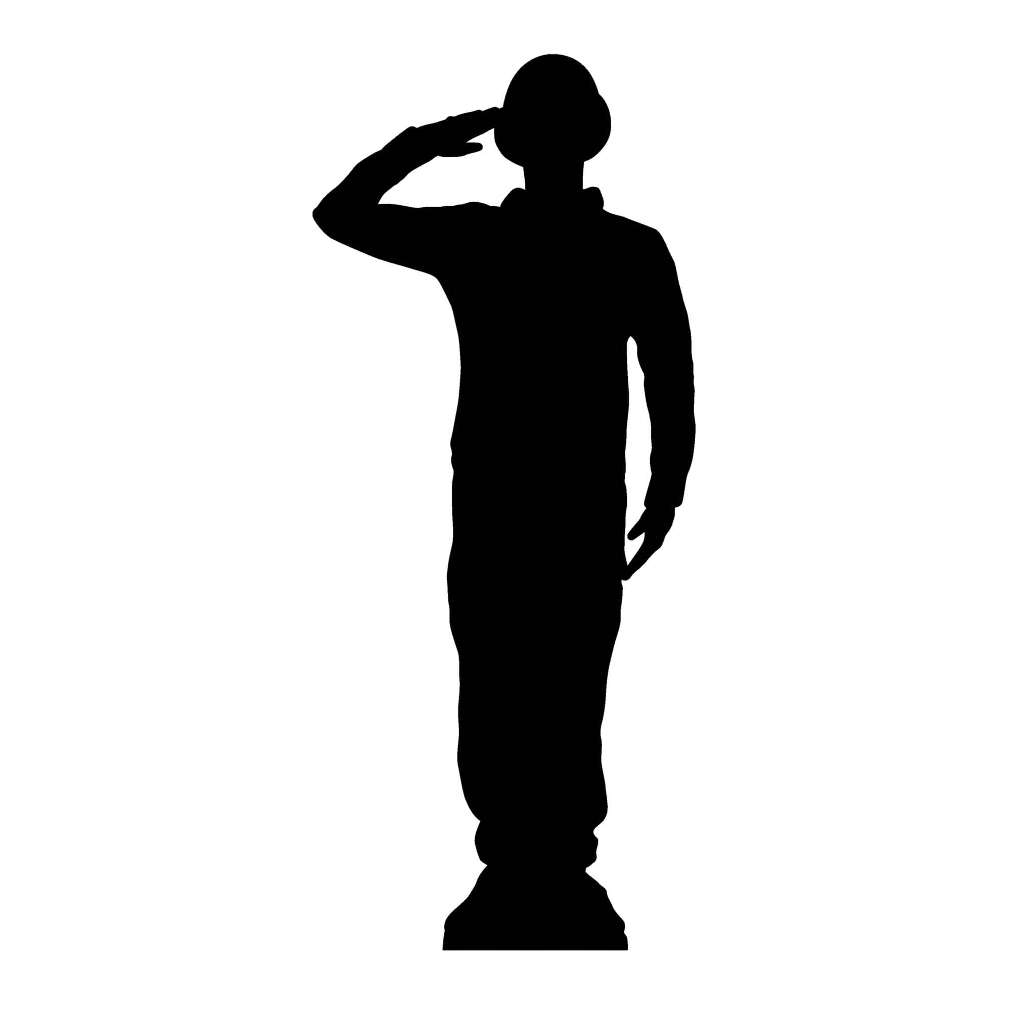 Star Cutouts Soldier Salute Sc1176 Silhouette Lifesize Cardboard Cutout – Ideal For Military Displays, Ve Day Celebrations & Event Decoration