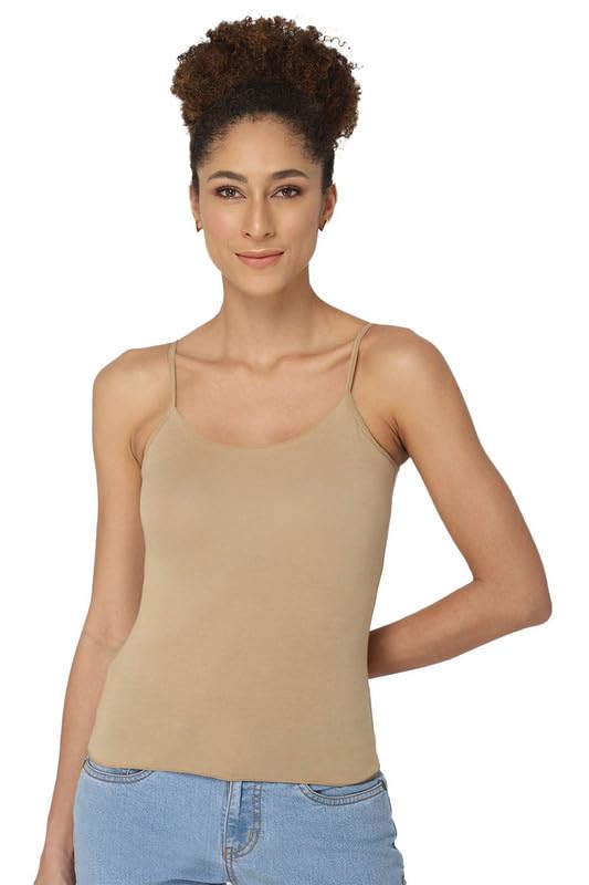 Image of Intimacy Cotton Camisole for Women with Adjustable Spaghetti Straps Comfortable Everyday Wear Camisole Slip for Women