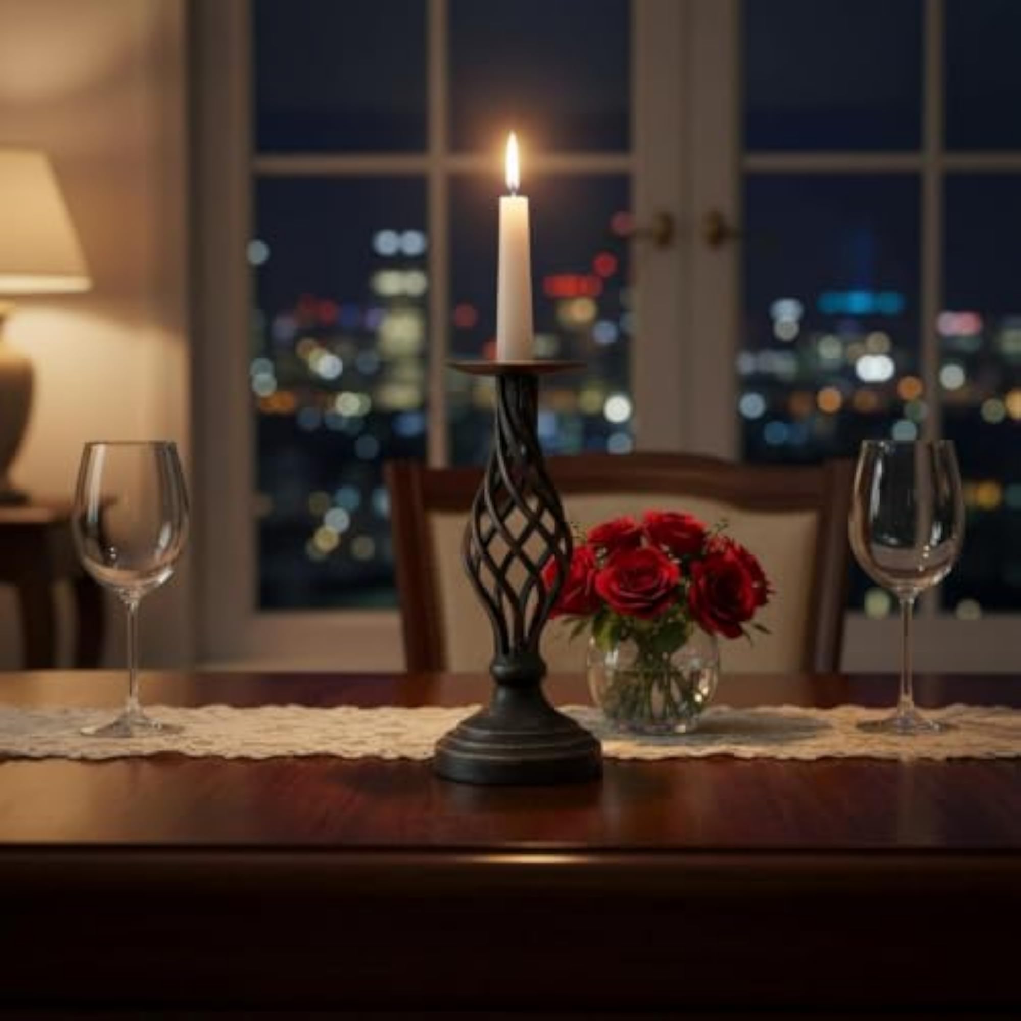 Retro Black Metal Candlestick for Functional Art