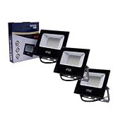 Kit 3 Refletor Led SMD IP66 100W Luminaria Holofote 6000k Prova D' Agua Branco Frio Bivolt 110/220V