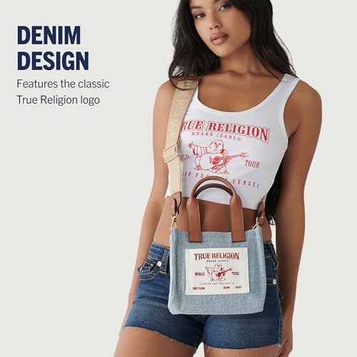 True Religion Tote Bag, Women's Mini Travel Shoulder Bag with Adjustable Strap3