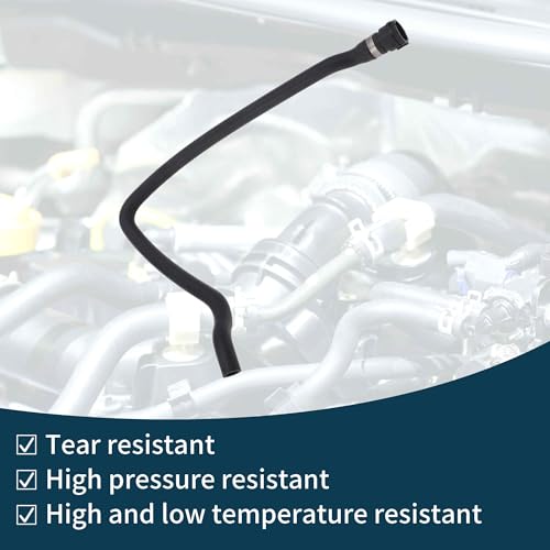 A ABSOPRO Radiator Hose Heater Hose No.64216932051 for BMW 525i 2006-2007 3.0L Gas Rubber Heating Water Pipe Black 1 Pc