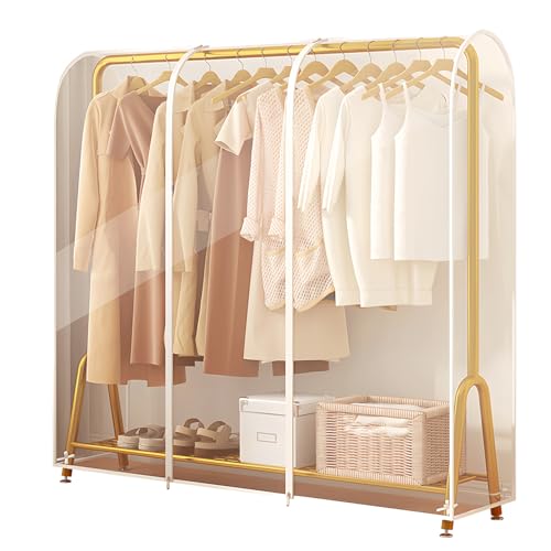 Anseom Schutzhülle für Kleiderständer, Dickere PEVA Kleidersack 100×50×150 cm Transluzent Feuchtigkeit Staubdicht Kleiderschutzhüllen mit Reissverschlüsse, für Anzug Mantel T-Shirt