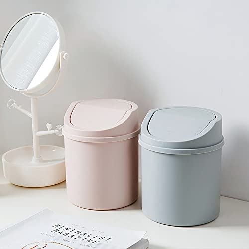 Soujoy 4 Pack Mini Trash Can, 3L Plastic Desktop Garbage Can With Lid, Modern Desk Waste Bin For Bathroom Vanity, Desktop, Tabletop, Countertop Or Coffee Table #TOP5