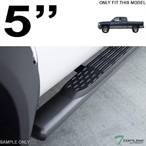 5" Oval Black Side Step Nerf Bars Rail Running Boards For 98-01 Dodge Ram 1500/98-02 2500/3500 Quad (Crew / 4 Door Extended) Cab #TOP1