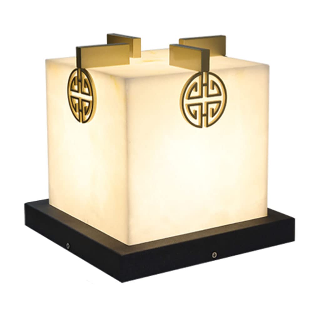 Luksusowa lampa ścienna ze stali nierdzewnej, 30 cm, imitacja marmuru, gniazdo E26, na taras, ogrodzenie lub słupek (1 sztuka).