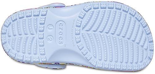 Image of Crocs Kids Unisex Classic Clog - Seasonal Graphic (Little Kid /Big Kid) Blue Calcite /Multi Retro Floral 13 Little Kid M