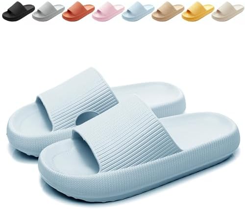 Calish Badeschuhe Herren Damen Cozislides Original Slippers Cloudyzz Schlappen Wolke rutschfeste Badelatschen Hausschuhe Sommer Pantoletten Badeschlappen Flip Flops Indoor/Outdoor
