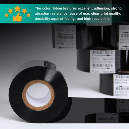 Image of 30mm X 100 mtr Expiry Batch Printing Machine date coder batch coding machine hot stamping ribbon stamp coding foil black (pack-10pcs)