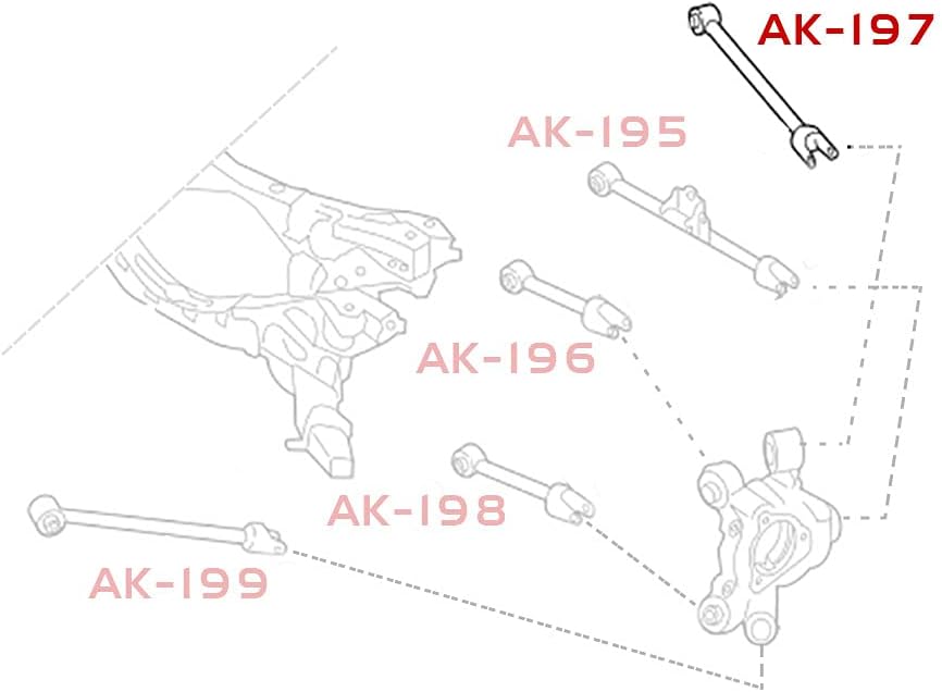 Godspeed AK-197 Adjustable Camber Rear Upper Arms, Rear Side, Spherical Bearings, Set of 2, Compatible With Mazda MX-5 Miata (ND) 2016-21