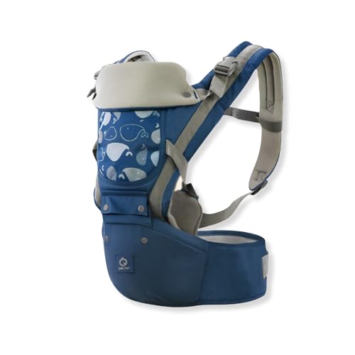 SONARIN Ergonómico 3 en 1 Mochila Portabebés con Asiento de Cadera,Portabebés Multifuncional Transpirable Portador de Bebé Multiposición para Recién Nacidos 0-36 Meses(Azul)