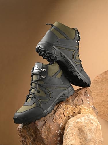 Image of Leo's Fitness Men's Waterproof Outdoor Durable High-Top Ankle Boots for Trekking & Hiking