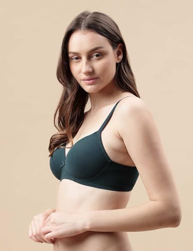 Image of Marks and Spencer Womens Cotton Mix Plain Sweetheart Neck Bra T33 3208K 32 DD Dark Bottle