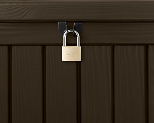 Keter Rockwood Deck Box 150-Gallon - Weatherproof Durable Polypropylene Resin Construction - Extra Large Storage Capacity Sturdy Ventilated Box