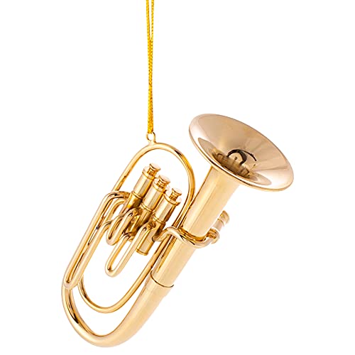 Broadway Gift Co Gold Tone Tuba 3 Inch Hanging Ornament #TOP3