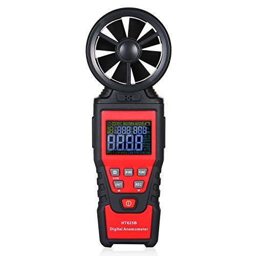 AUTENS Digital Anemometer Humidity Temperature Testers with USB Data Logging, LCD Color Screen, Wind Speed Meter Air Flow Meters for Measuring Wind Speed, Air Volume, MAX/MIN/AVG and Data Hold