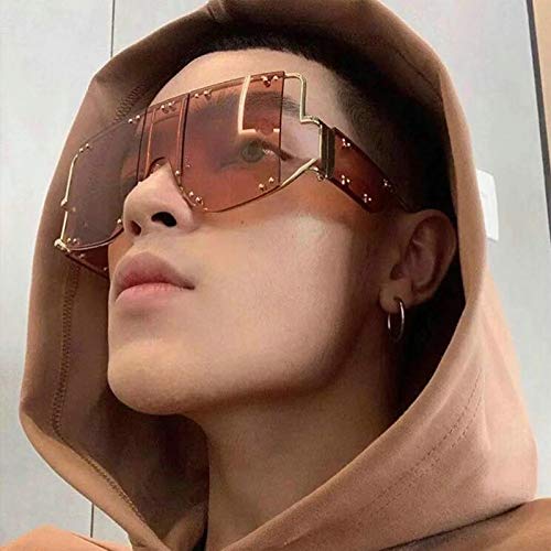 Image of COTIA /Fashion Square Sunglasses Women New Oversized Mirror Men Shades Glasses Luxury Brand Metal Rivet Fashion Female Eyewear