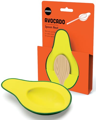 OTOTO Avocado Spoon Rest for Stove Top - Silicone Spoon Rest for Kitchen Counter, for Ladles, Tongs, Spatula Funny Cool Cute Kitchen Gifts Gadgets Accessories