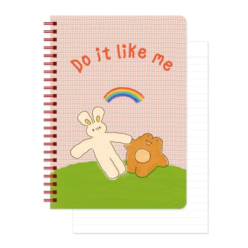 ���m���C�N�� �}�b�`���O���Ȃ��F�B A5 ���C�� �X�p�C�����m�[�g�u�b�N�AUnmathced Friends Line Spiral Notebook Do it like me, �n�[�h�J�o�[ 5.83 x 8.27�C���` 128�y�[�W