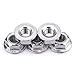 M3-0.5 Hex Flange Nuts, 304 Stainless Steel 18-8, A2-70 Grade, Bright Finish, Non-Serrated Flange Washer, DIN6923, 50-Pack