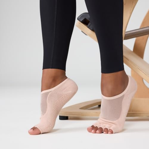 Image of toesox Luna Grip Socks Pilates Half Toe - Yoga Socks Non Slip for Barre, Ballet, Dance & Studio Workouts