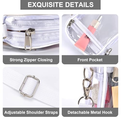 Image of Fibrdoo Clear Crossbody Purse Bag, Clear Bag Stadium Approved with Front Pocket for Concerts Sports Festivals