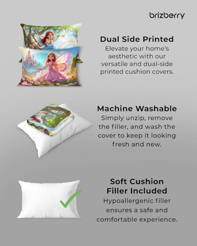 Image of Brizberry Kids Pillow Cushion with Super Soft Fabric | Animal & Cartoon Prints | 12x18 inches (Design 30)