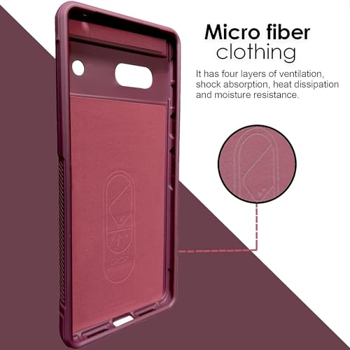 Image of A rtistque Back Cover Case for Google Pixel 6A | with Inner Fabric | Stylish AirBag Case | Liquid Stripe Silicone | Camera Protection | Anti Slip Grip | Pixel 6A Back Cover - Maroon