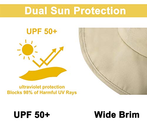 Simplicity Infant Summer Hat Khaki Wide Brim Travel Sun Hat Foldable Infant Boy, Khaki_0-12 Months #TOP1