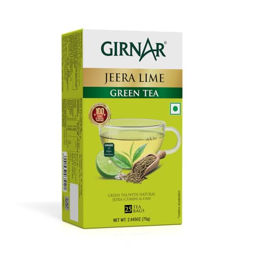 Image of Girnar Green Tea Bags - Jeera Lime (25 Tea Bags)