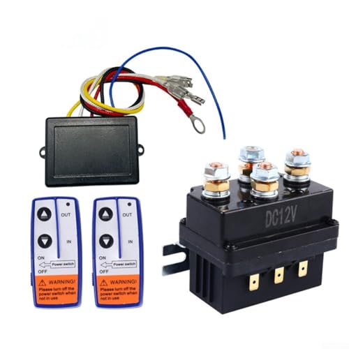 Yuanpgky Kit de cabrestante para ATV | Contactor solenoide de 12 V 500 A con control remoto doble para sistema de cabrestante | Compatible con UTV, lado a lado, cortadoras de césped, tractores de