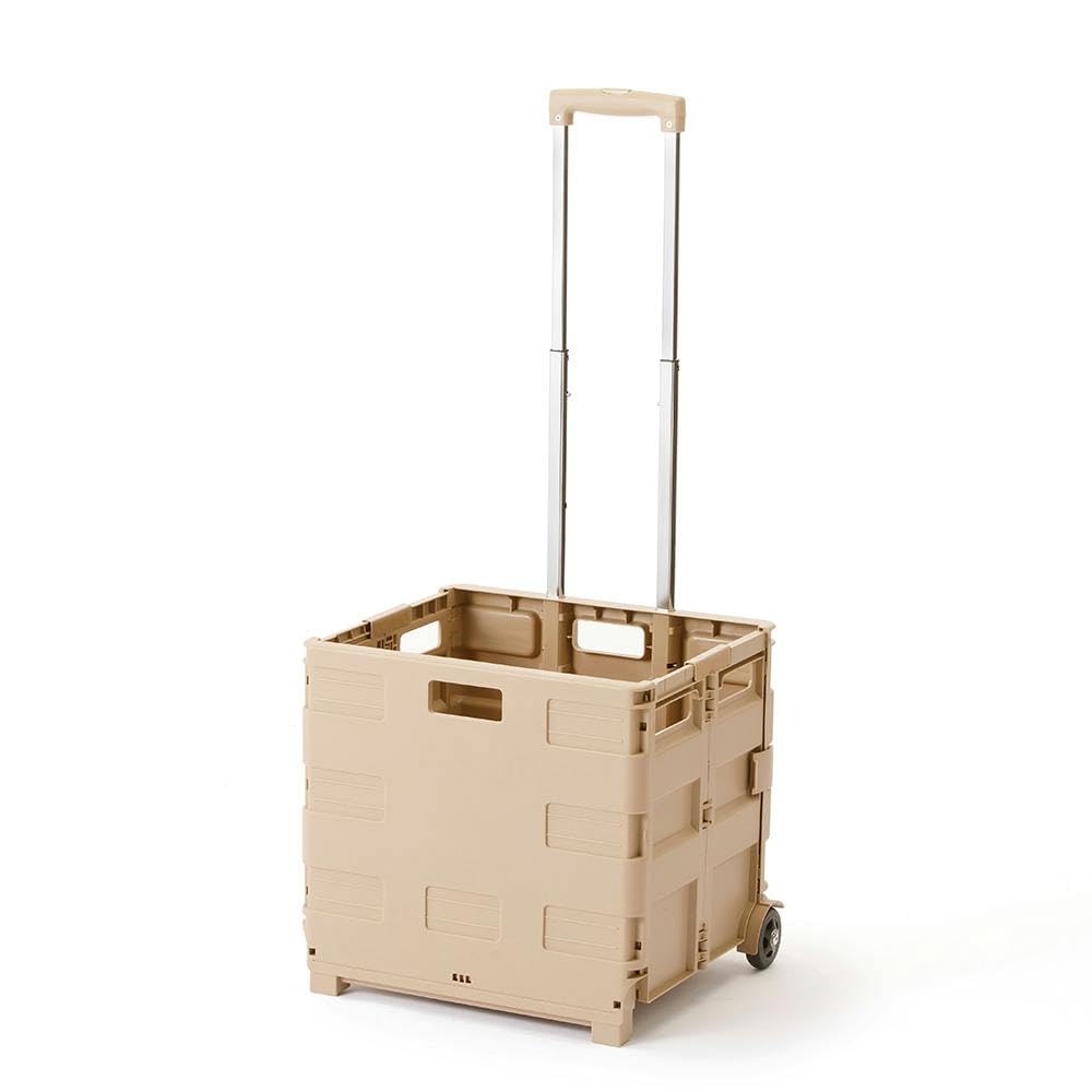 Amazon.co.jp: カインズ(CAINZ) 折りたたみコンテナキャリー ベージュ