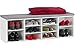 Relaxdays Scarpiera Panca a 10 Scomparti, 52,5x104x30cm, Portascarpe da Ingresso, Seduta con Cuscino Imbottito, Bianco, Truciolato, Tessuto, gommapiuma, 1 pz