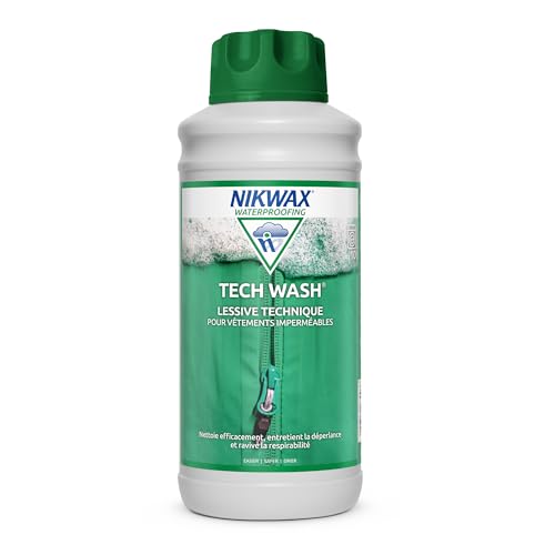 Lessive technique NIKWAX TECH WASH 1Litre - Nettoyant conçu pour revitaliser la déperlance et la respirabilité des équipements imperméables, des...