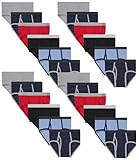 BILLIONHATS 24 Pack Boys Cotton Underwear Briefs, Assorted Colors Underpants for Children, Bulk Brief Wholesale Donation Homeless Charity Packs (Medium)