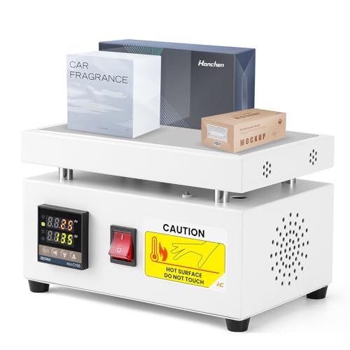 Hanchen Máquina de envoltura en celofán Máquina de sobreenvoltura manual Máquina de sellado térmico de escritorio para película BOPP Perfume Cosméticos Caja de poker PVC (120x200 mm)