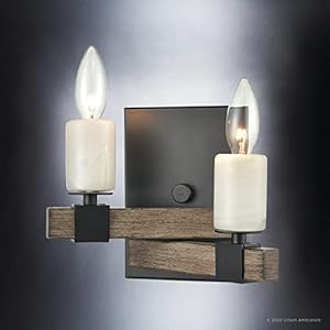 Urban ambiance luxury modern farmhouse wall sconce small size 7h x 9w with farmhouse style elements matte black finish uex2051 from the greenville collection  urban country home decor