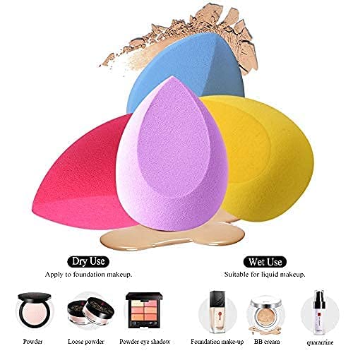 FABify Soft Bristle Oval Foundation Brush with 4 Makeup Blender Sponges – Compact Portable Set for Cream & Liquid Makeup Application – Ideal for Professional & Home Use (Color May Vary) 3