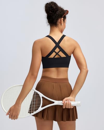 Image of RUNNING GIRL Sports Bras for Women,Seamless Strappy Sports Bra High Support Crisscross Back with Removable Pads
