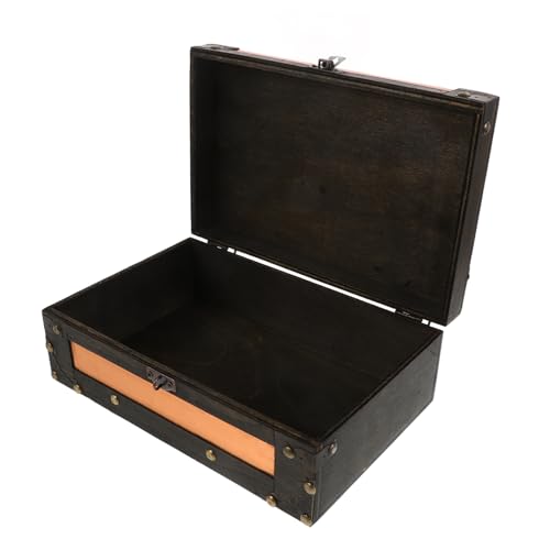 PRETYZOOM Vintage Treasure Display Box Wooden Jewelry Storage Decorative Craft Box