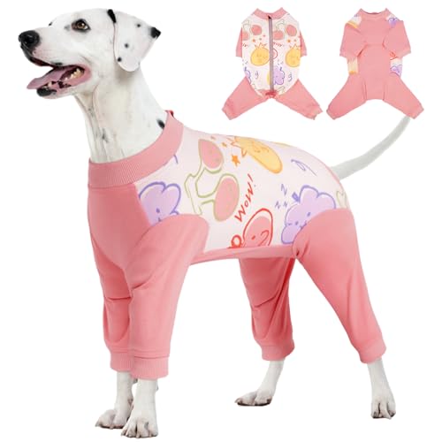 Kuoser Recovery Suit for Dogs, Female Male Dog Surgical Recovery Suit After Surgery, Dog Pajamas for Small Medium Large Dogs, 4 Leg Sleeve Pet Puppy Pjs Onesie for Shedding Abdomen Wounds Sk