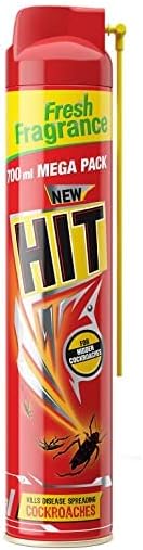 HIT Spray, Crawling Insect Killer Instant Kill, Deep-Reach Nozzle, Fresh Fragrance (Red, 400ml)