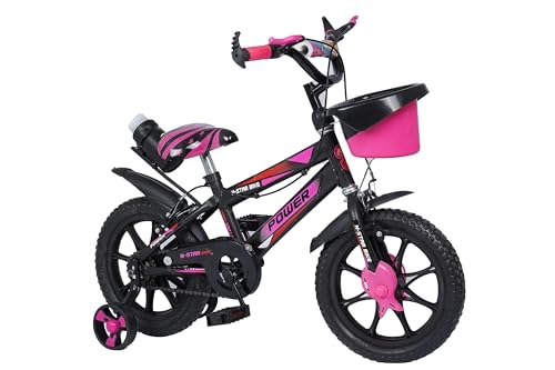 Image of NORMAN JR,BMX - Bike for Boys and Girls, Kids' Bicycle 14 Inch with Training Wheels for Ages 3-7 Years Old, Toddler Bike with 95% Assembled - Pink
