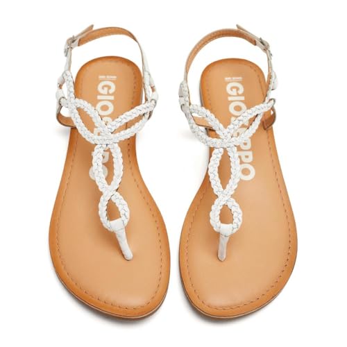 Sandales tressées blanches femme Merignas pour vos tenues d'été