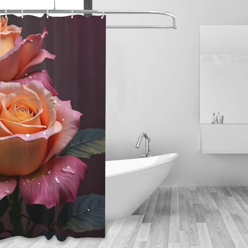 Rideau de douche rose vif pour salle de bain moderne et colorée