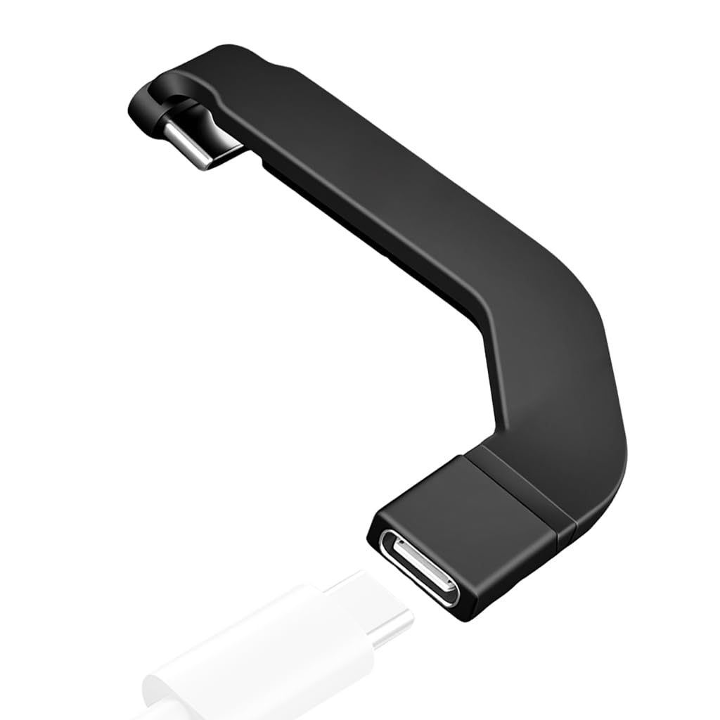 Verilux® Type C Adapter PD 60W Flexible Right Angle Type C Adapter, Supports 480Mbps Data Sync, No Tangle Type C Male to Female Connector for PC, Tablet, Phone-image-46